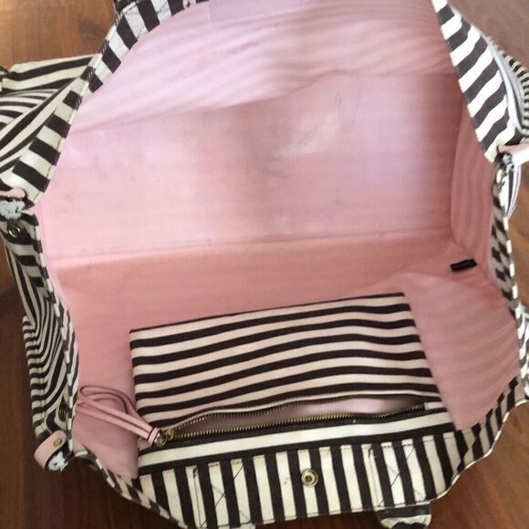 Vintage Henri Bendel brown and white canvas large tote bag - Picture 4 of 10